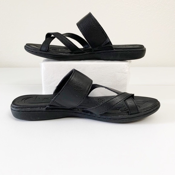 boc Shoes Boc Born Concept Womens Black Toe Loop Strappy Sandals 6